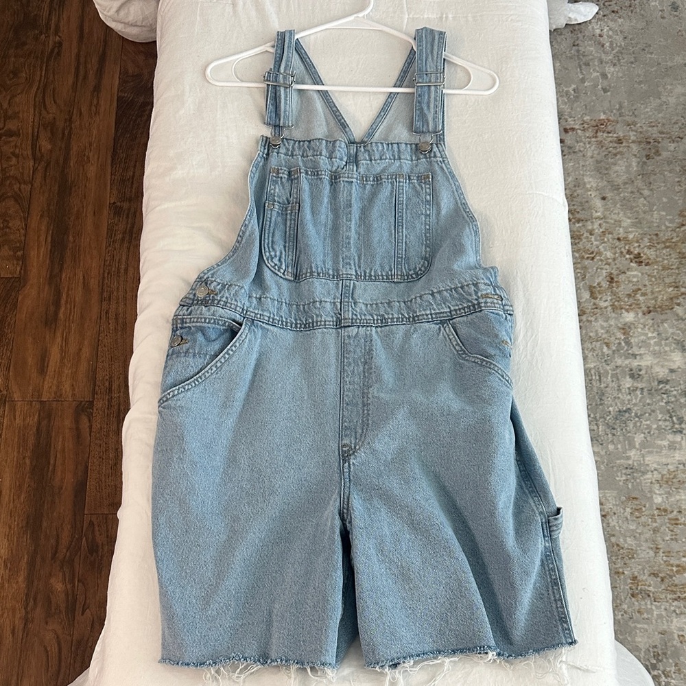 H&M Light Blue Denim Shorts Overalls